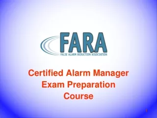Certified Alarm Manager  Exam Preparation Course