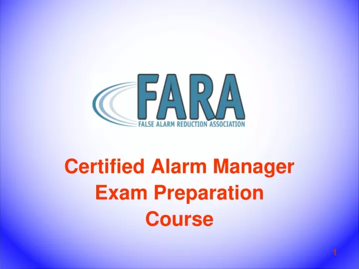 certified alarm manager exam preparation course