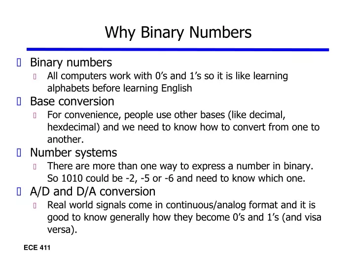 why binary numbers