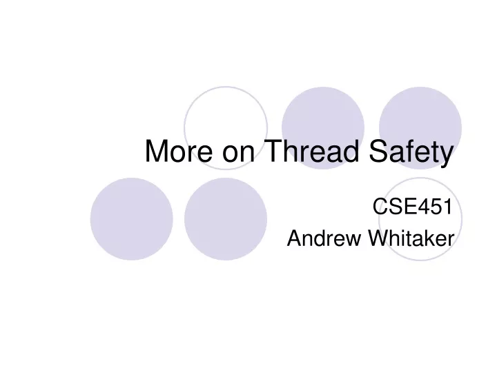 more on thread safety