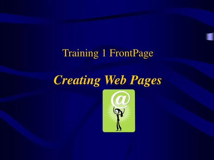training 1 frontpage creating web pages
