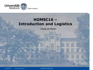 HOMSC16 –  Introduction and Logistics