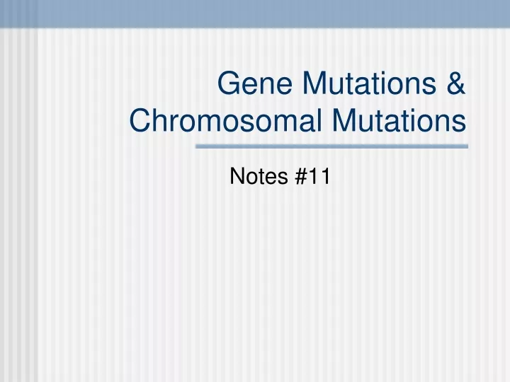 gene mutations chromosomal mutations