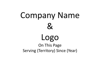 Company Name  &amp;  Logo On This Page Serving (Territory) Since (Year)