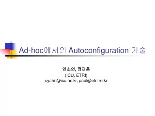Ad-hoc 에서의  Autoconfiguration  기술