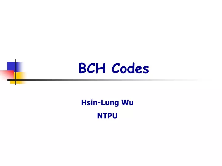 bch codes