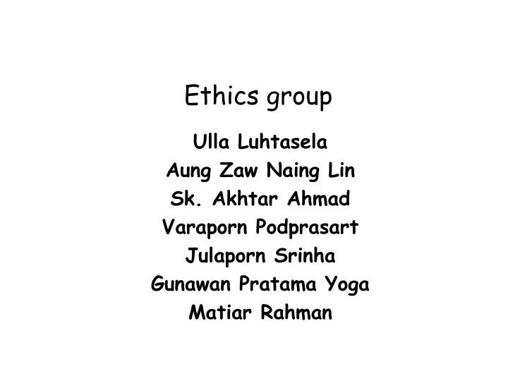 ethics group