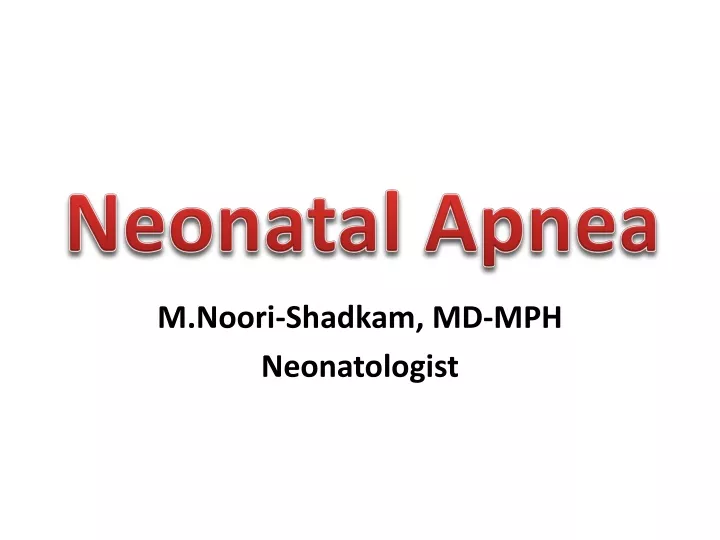 neonatal apnea