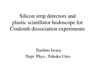 Silicon strip detectors and   plastic scintillator hodoscope for  Coulomb dissociation experiments