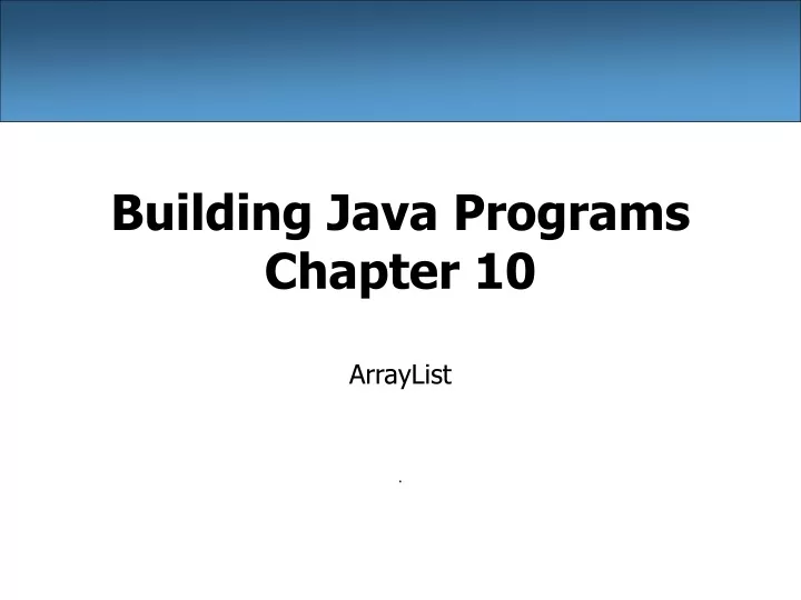 building java programs chapter 10