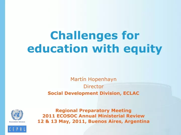 challenges for education with equity