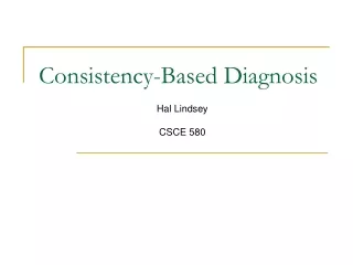 Consistency-Based Diagnosis