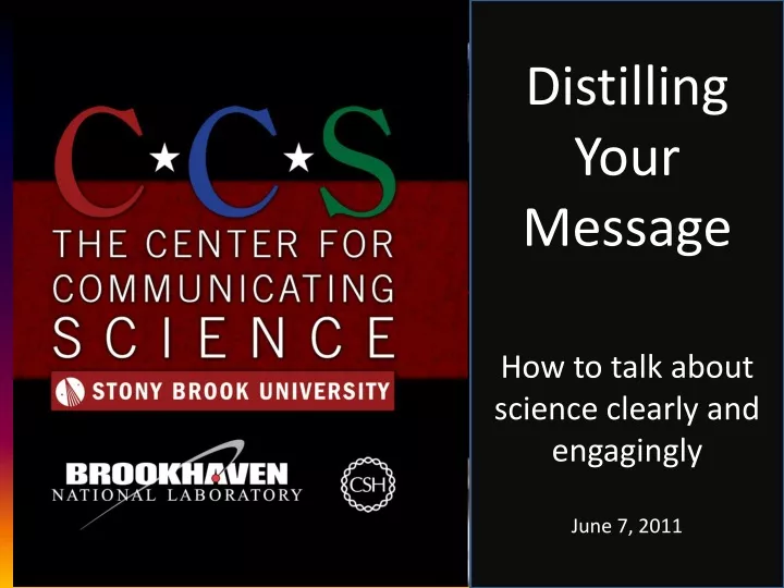 distilling your message how to talk about science