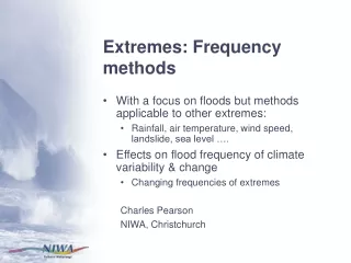 Extremes: Frequency methods