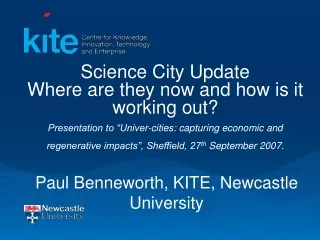 Paul Benneworth, KITE, Newcastle University
