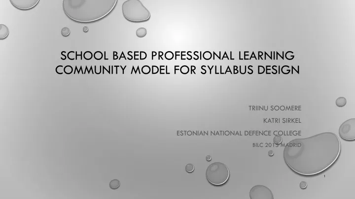 school based professional learning community model for syllabus design