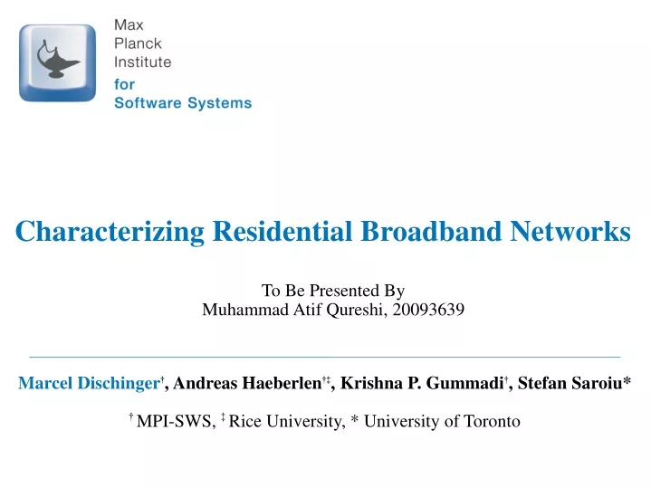 characterizing residential broadband networks