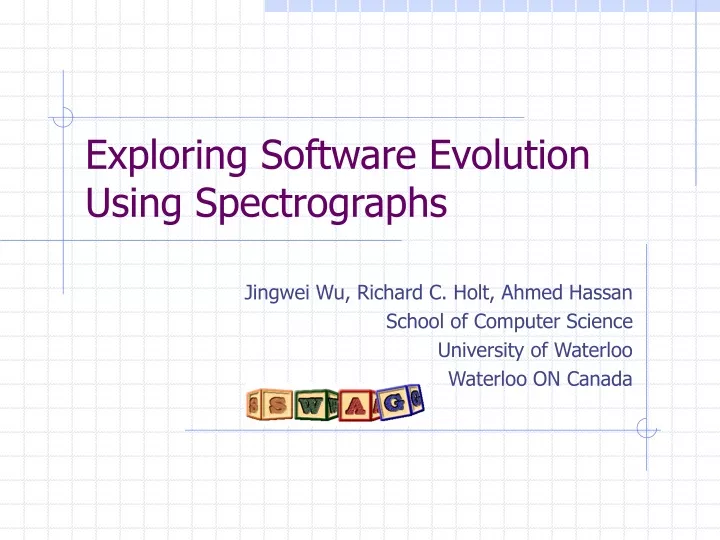 exploring software evolution using spectrographs