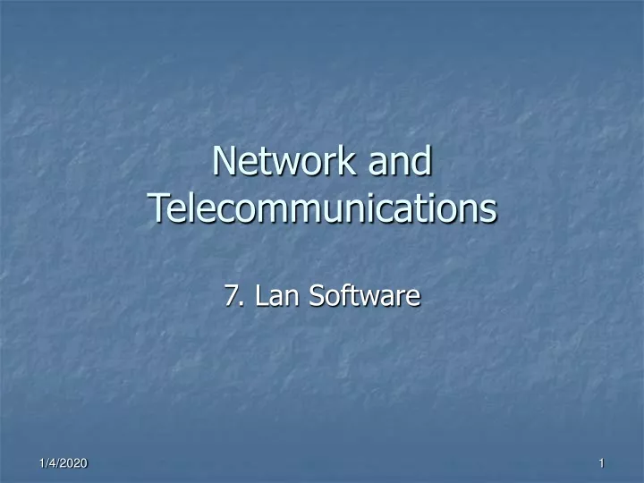 network and telecommunications