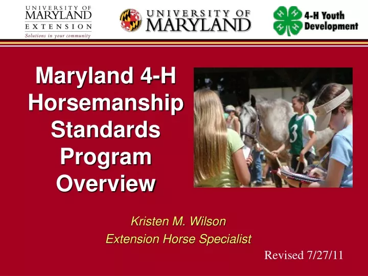 maryland 4 h horsemanship standards program overview