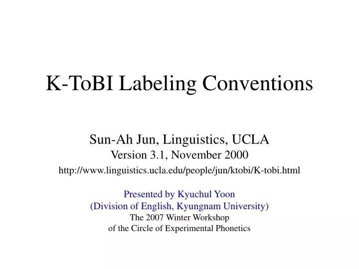 k tobi labeling conventions