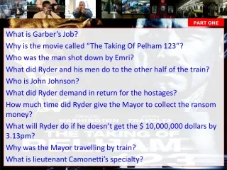 What is Garber’s Job? Why is the movie called “The Taking Of Pelham 123”?
