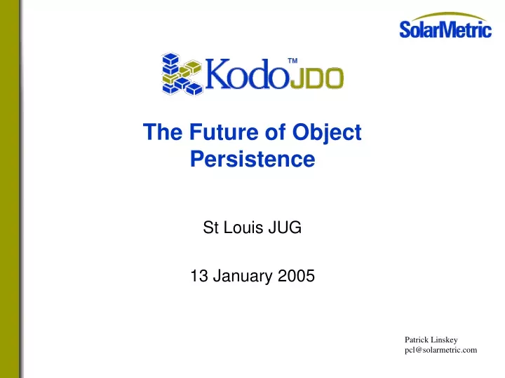 the future of object persistence