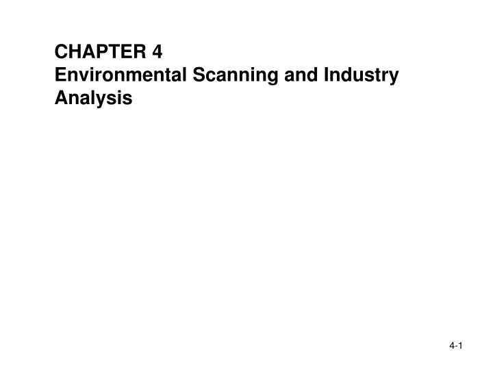 chapter 4 environmental scanning and industry
