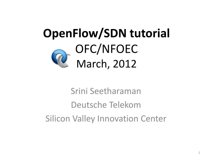 openflow sdn tutorial ofc nfoec march 2012