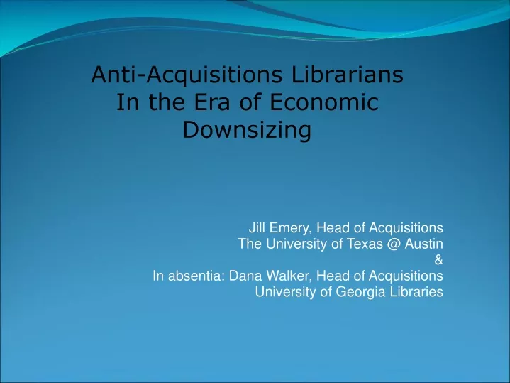 anti acquisitions librarians