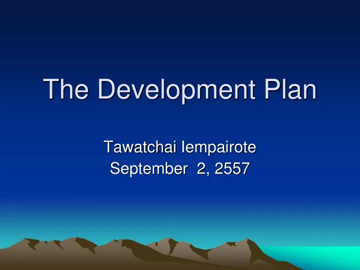 the development plan