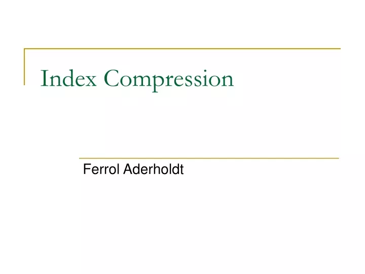 index compression