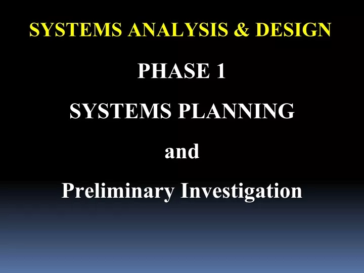 systems analysis design