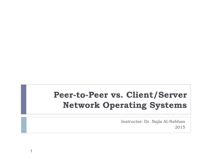 peer to peer vs client server network operating systems