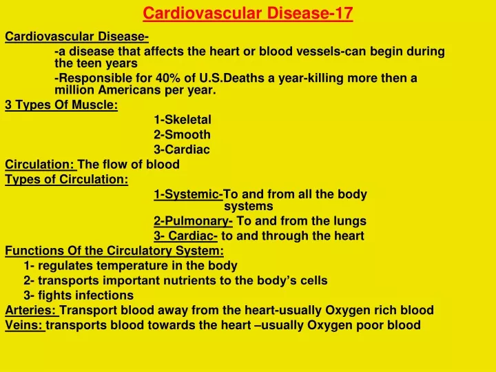 cardiovascular disease 17
