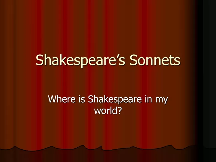 shakespeare s sonnets