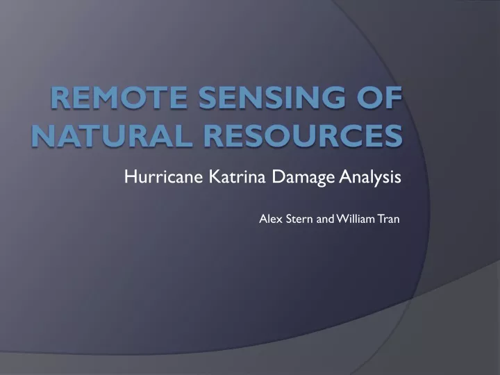 hurricane katrina damage analysis