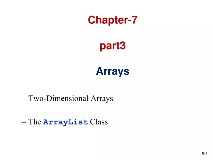 chapter 7 part3 arrays