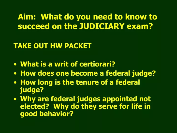 aim what do you need to know to succeed on the judiciary exam