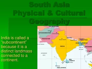 South Asia Physical &amp; Cultural Geography
