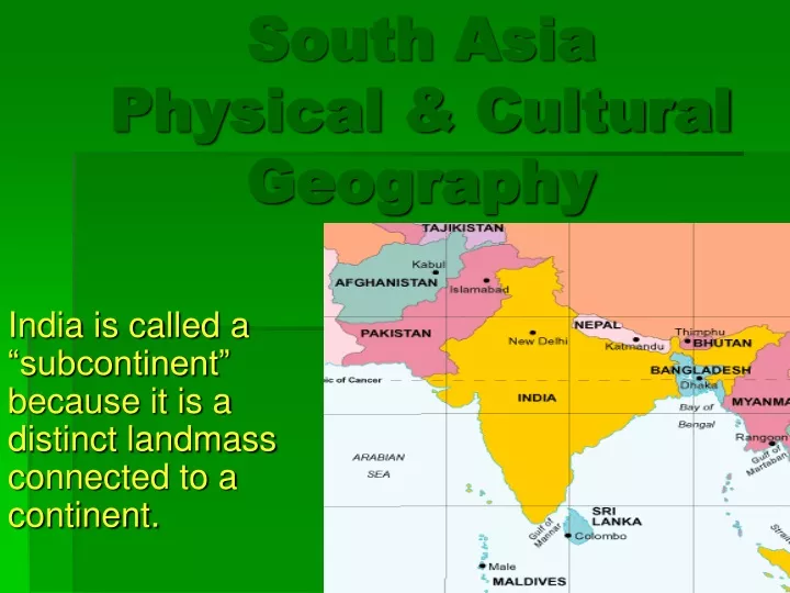 south asia physical cultural geography