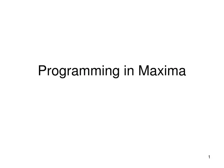 programming in maxima