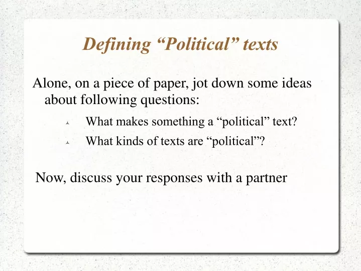 defining political texts