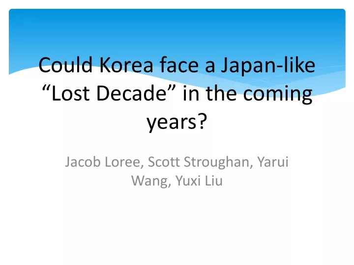 could korea face a japan like lost decade
