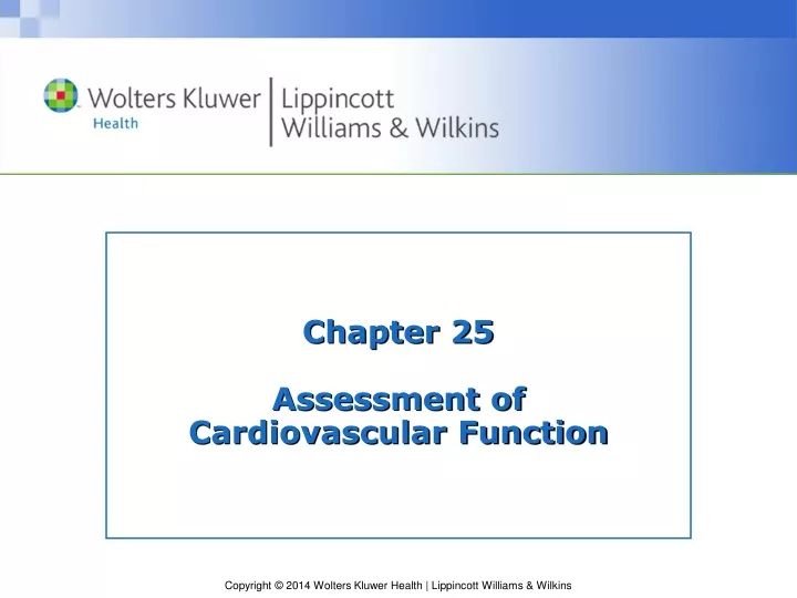 chapter 25 assessment of cardiovascular function