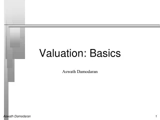 Valuation: Basics