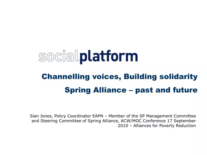 channelling voices building solidarity spring alliance past and future