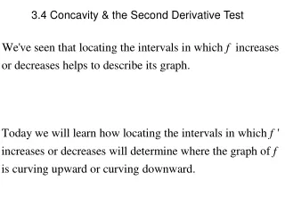 3.4 Concavity &amp; the Second Derivative Test
