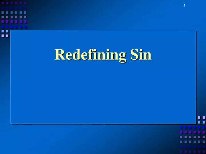 redefining sin