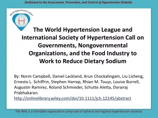 Dedicated to the Assessment, Prevention, and Control of Hypertension Globally